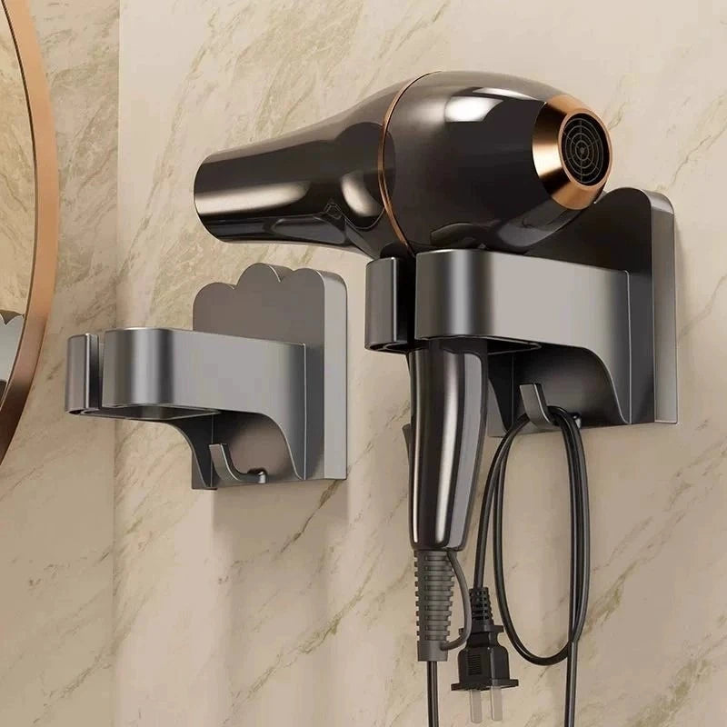 1pc Wall-Mounted Hair Dryer Holder,Space-Saving,No Drilling Required,Easy Installation,Compatible with Various Hair Dryer Models
