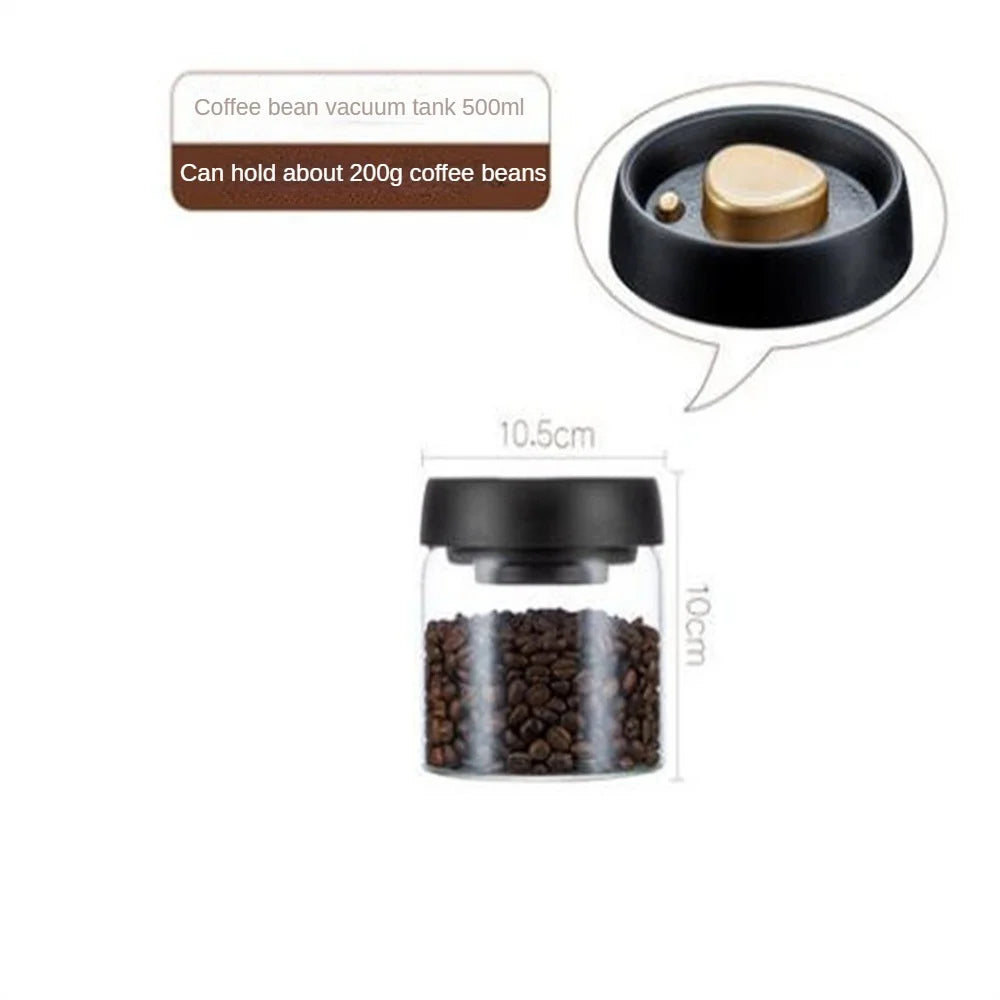 1pc Coffee Beans Vacuum Sealed Tank Household Glass Food Storage Tank For Moisture-proof Air Extraction Tea Storage TanK