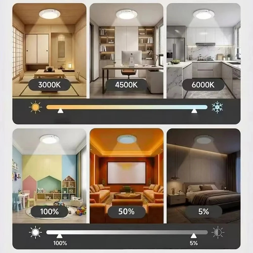Motion Sensor Ceiling Light Usb Type-c Rechargeable Magnetic Lamp Wireless Wall Lamp Remote Led Night Light For Kitchen Coatroom