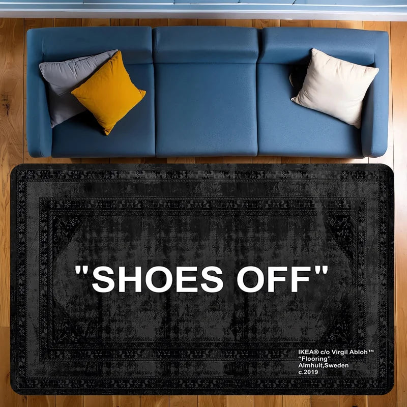 VIKAMA "Shoes Off" Doormat Streetwear Theme Trendy Floor Art for Entryway And Bedroom with This Unique Design