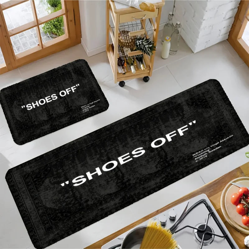 VIKAMA "Shoes Off" Doormat Streetwear Theme Trendy Floor Art for Entryway And Bedroom with This Unique Design