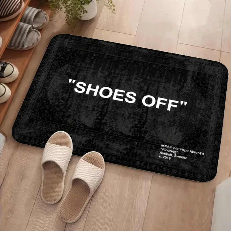 VIKAMA "Shoes Off" Doormat Streetwear Theme Trendy Floor Art for Entryway And Bedroom with This Unique Design